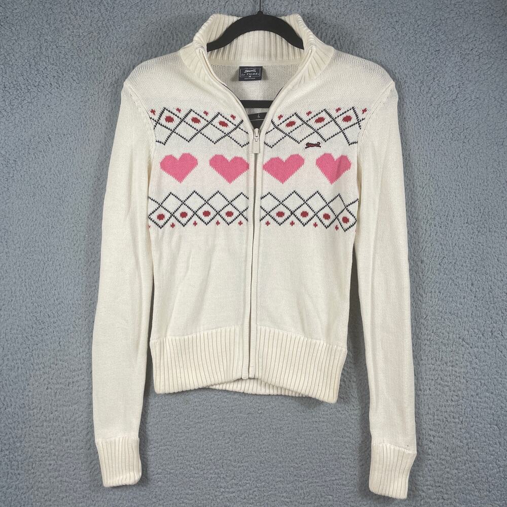 Le Tigre Egret Combo  Zip Cardigan Size M With Tag